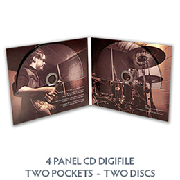 4 Panel CD Digifile Two Pockets Two Discs Straight Cut
