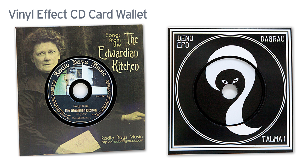 Vinyl Effect CD Card Wallet With Centre Hole Cut Vinyl Effect CD Card Wallet With Centre Hole Cut